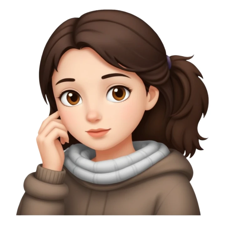 cozy girl brunette sticker