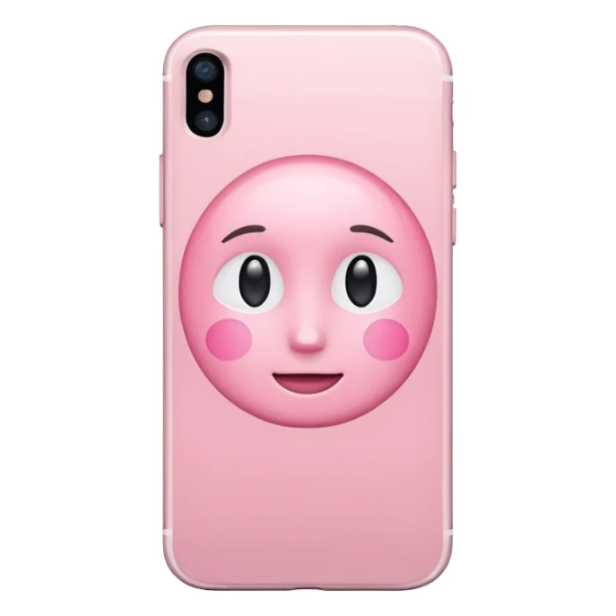 pastel pink iPhone, front view, iOS Apple emoji style sticker