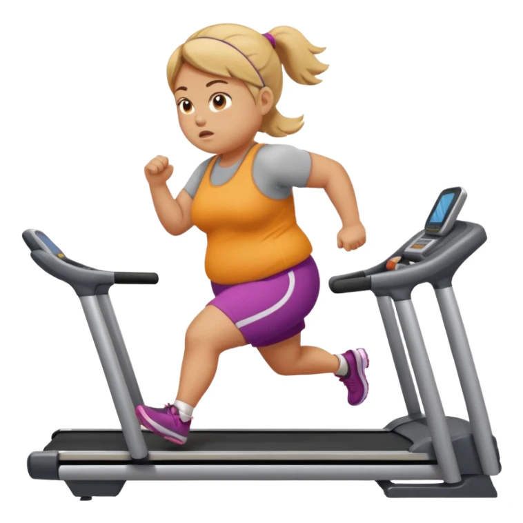 girl running on treadmill fat sticker