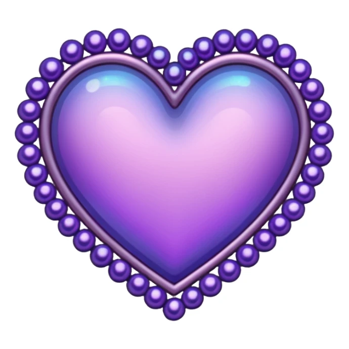 purple heart with a beaded outline sticker