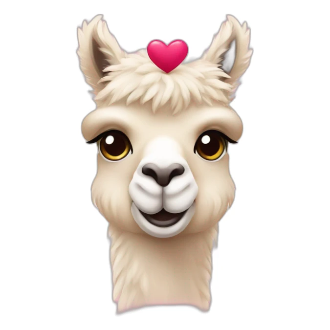 alpaca-in-love-with-hearts-around sticker