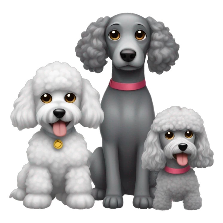 a grey dog with the race dwarf poodle and schizu sticker