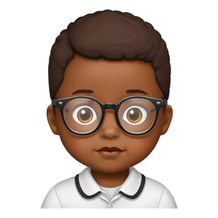 Black baby with glasses sticker