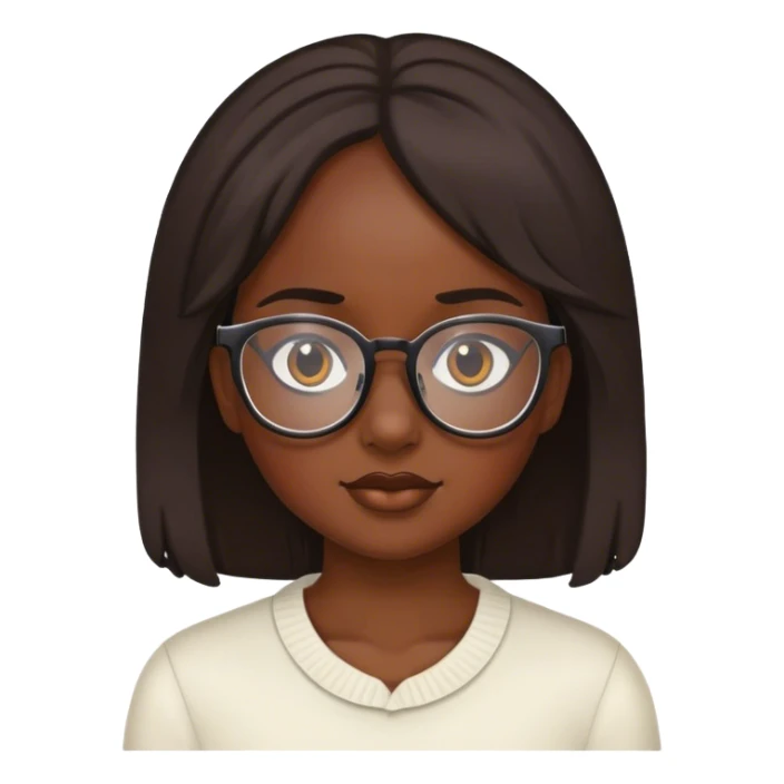dark-skinned girl with glasses sticker