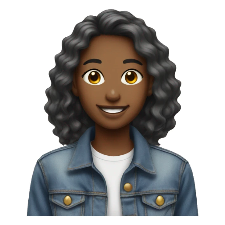 smiling girls in denim jackets sticker