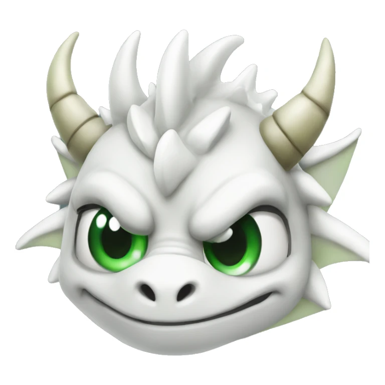 Strong white dragon with green eyes and a right eye patch sticker