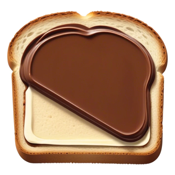 slice of bread with a spread of nutella sticker