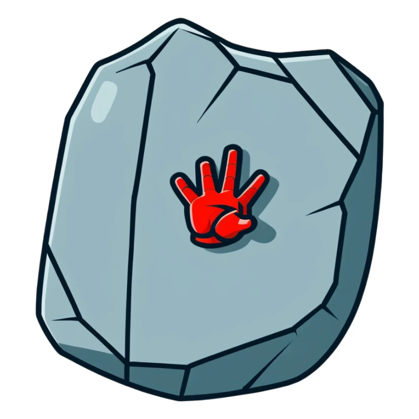 Spider-Man's hand making the rock symbol, cartoon sticker sticker