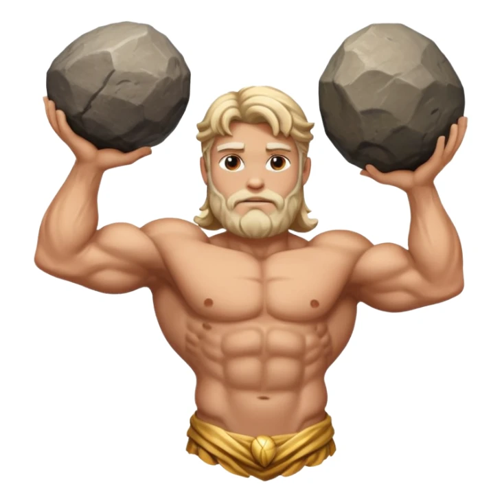 Atlas the greek god with a big rock  sticker