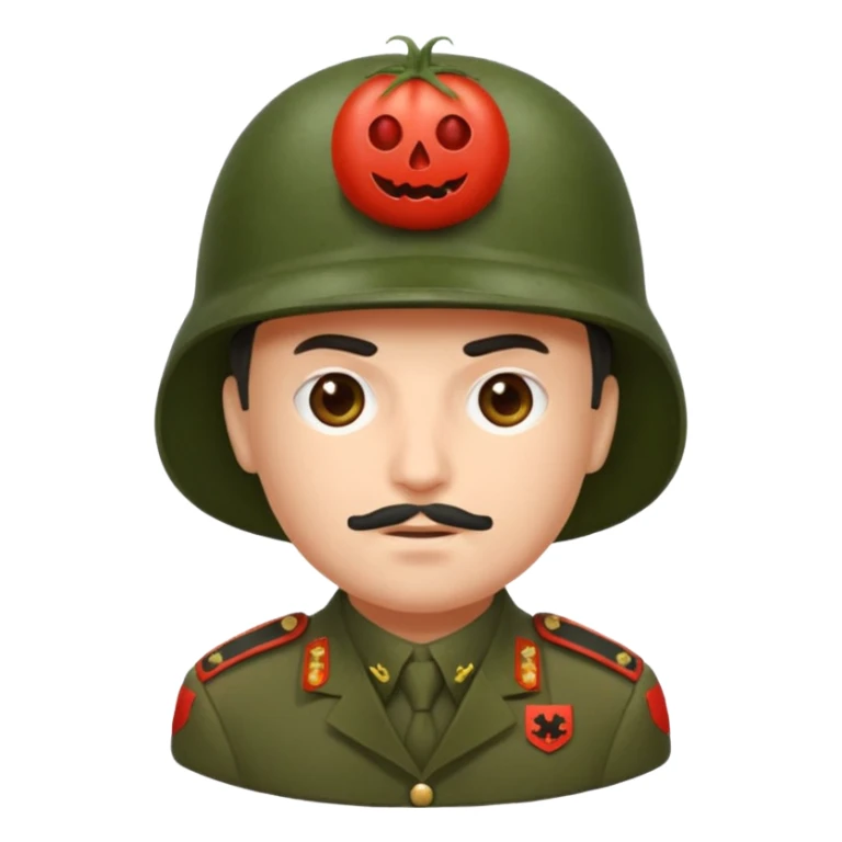 Eine Tomate mit Gesicht als Panzerkomandant sticker