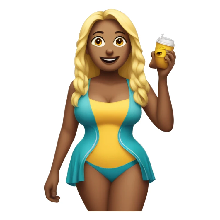 women minion in swim suit, curvy sticker