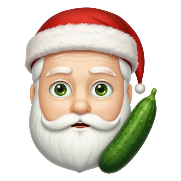 Santa with cucumber slices instead of eyes sticker