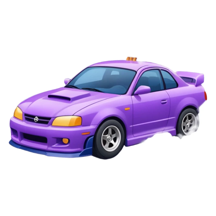 Purple and navy blue car doing a drift. sticker
