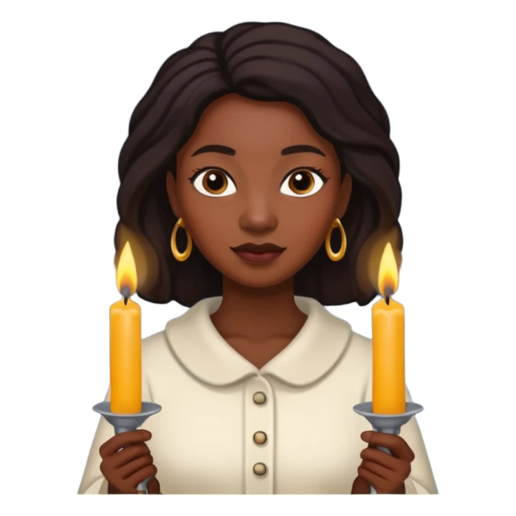 black woman holding candles sticker
