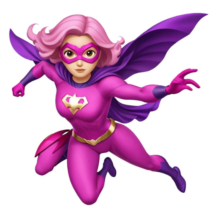 pink violet woman superhero flying sticker