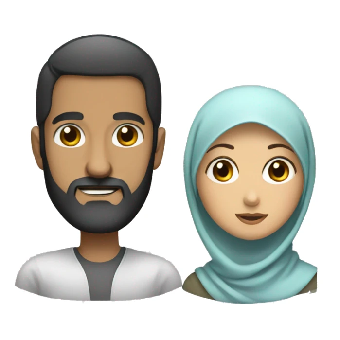 Men with dark beard and girl in hijab sticker