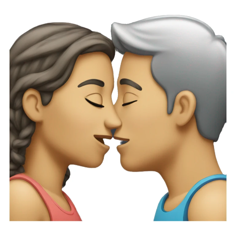 male and female kissing  sticker