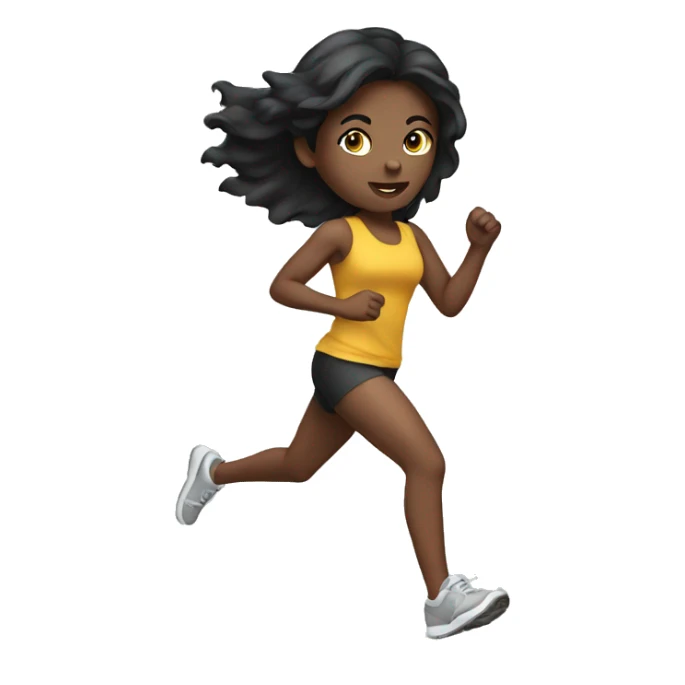 Running girl dark hair sticker