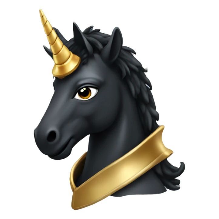 Black Unicorn with a golden horn and wearing a hoodie  sticker
