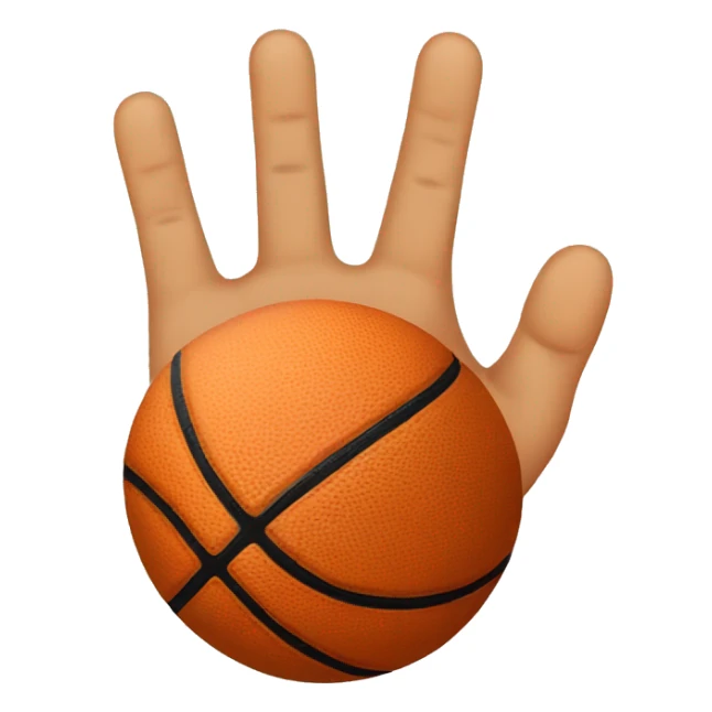 3 fingers with basketball  sticker