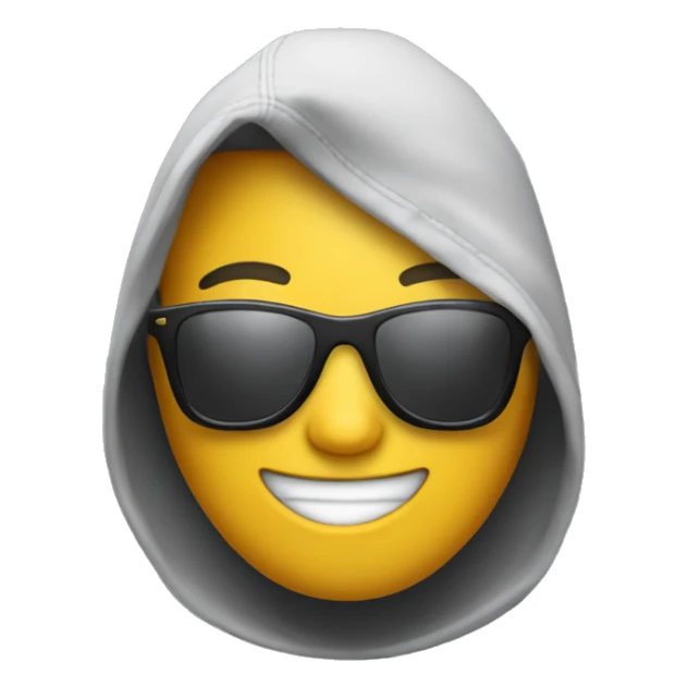 happy face in a hoddie wearing sunglasses  sticker