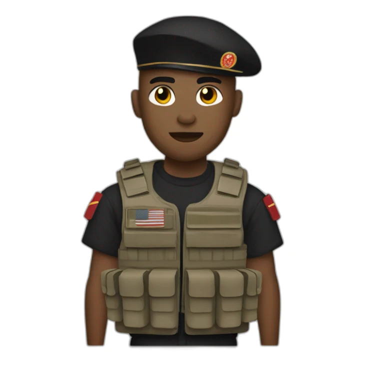 Marine corps rapper with microphone and bulletproof vest sticker