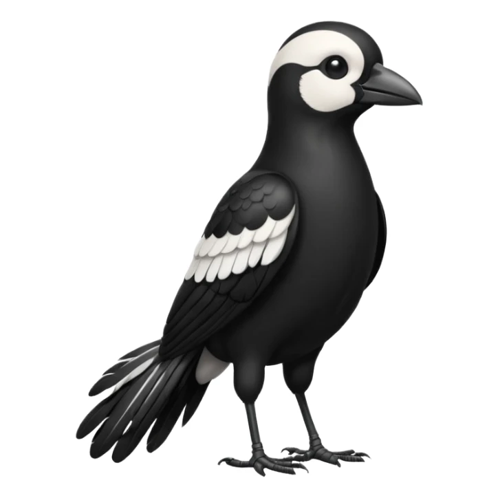 I want a magpie emoji standing that is bald sticker