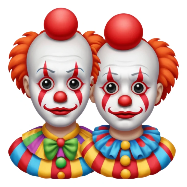 clowns with sad 😢 face without tears along with some body sticker