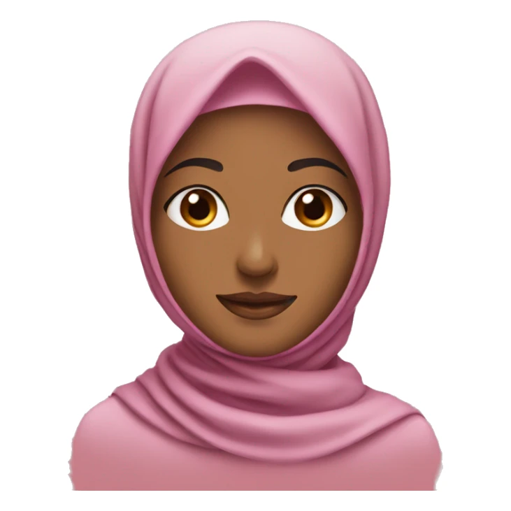 woman muslim in a pink scarf with brown eyes sticker