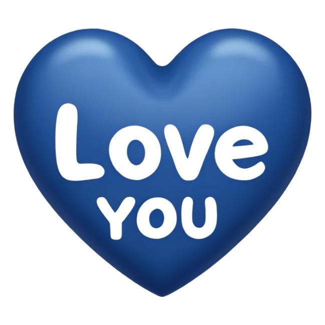Dark Blue heart either the words I Love You Ryan sticker