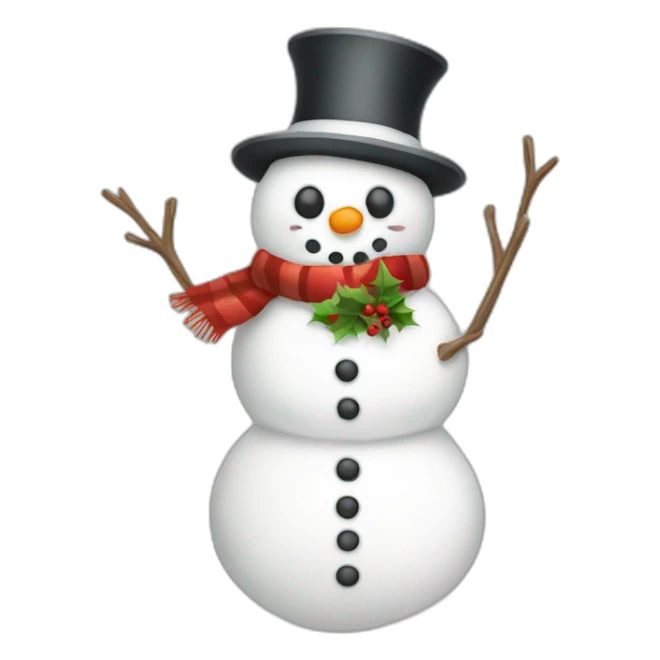 full body christmas hat snowman sticker