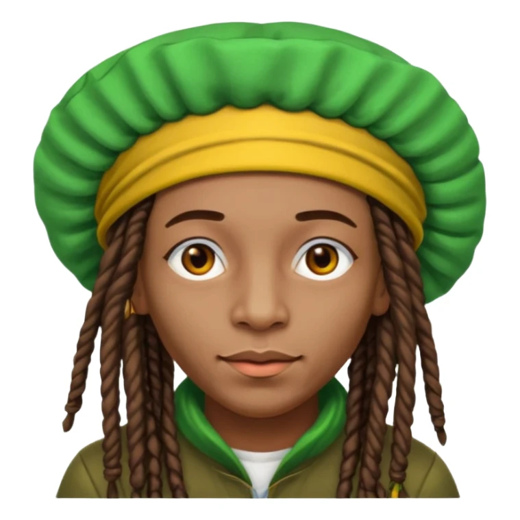 Jamaican dreads with a Jamaican bonnet no person sticker