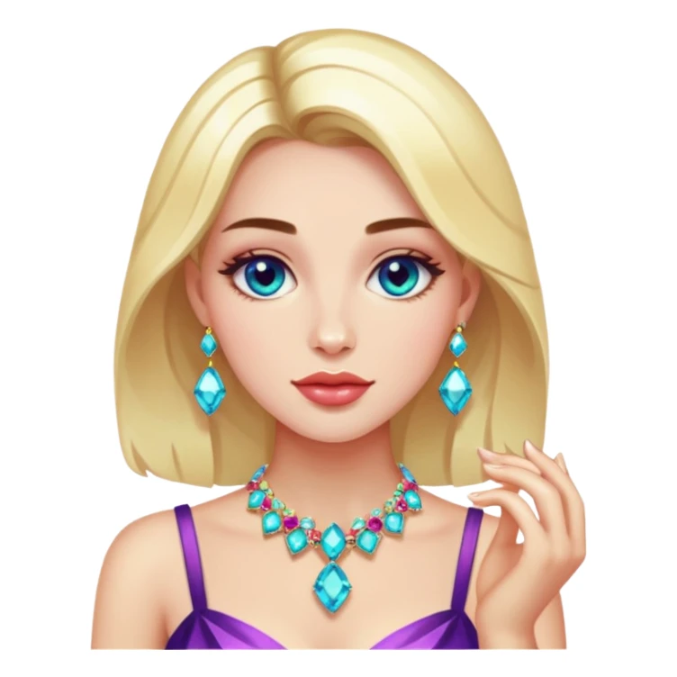 gem lover woman with gem accessories excessive amount sticker