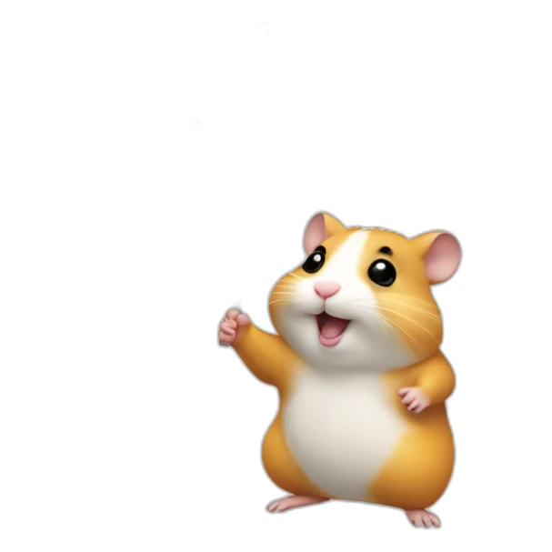 Fat hamster waiving small uk flag in its hand sticker