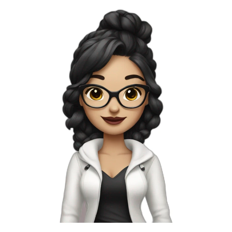 beatiful panda-woman in stylish outfit  sticker