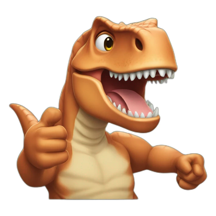 Tyrannosaurus thumbs up sticker