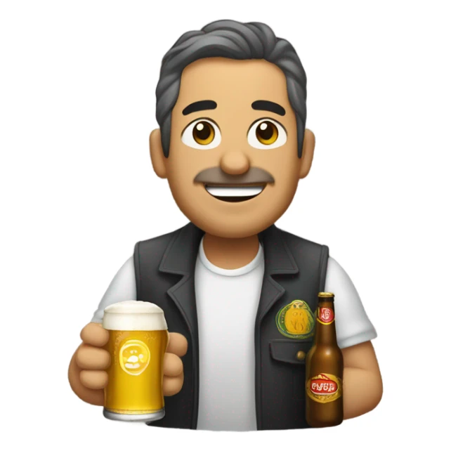 un vendedor de la ONCE bebiendo cerveza sticker