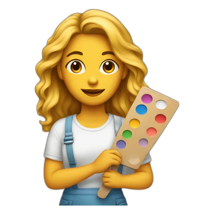 artist girl holding a palette sticker