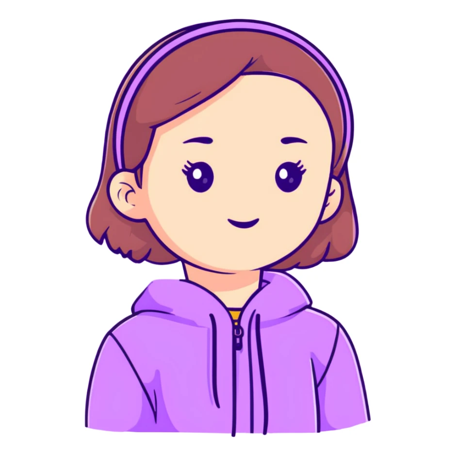lilac pastel cute girl sticker