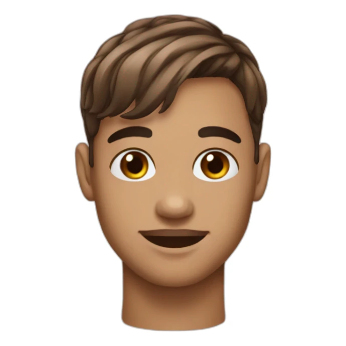 French crop mid fade Brown Hair emoji sticker
