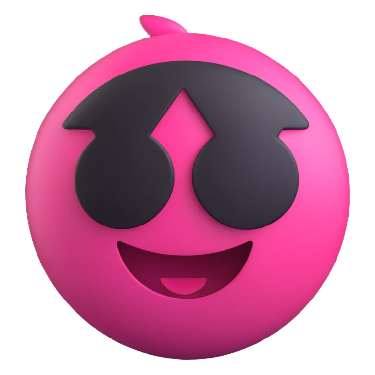 BLACKPINK-inspired object, black and pink colors, bold and modern look, 3D Emoji style sticker
