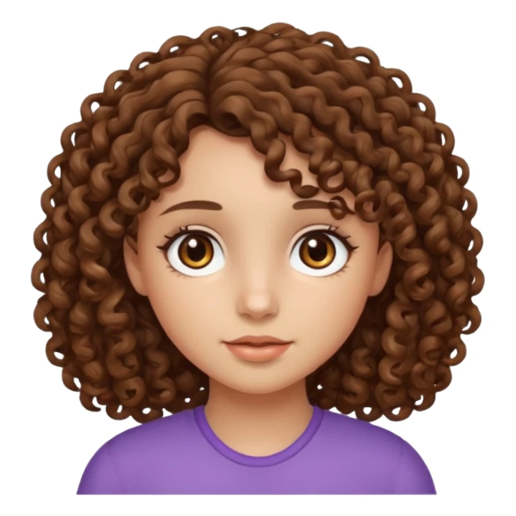 Uma menina de cabelos cacheados com olhos marrons e cabelos castanhos  sticker