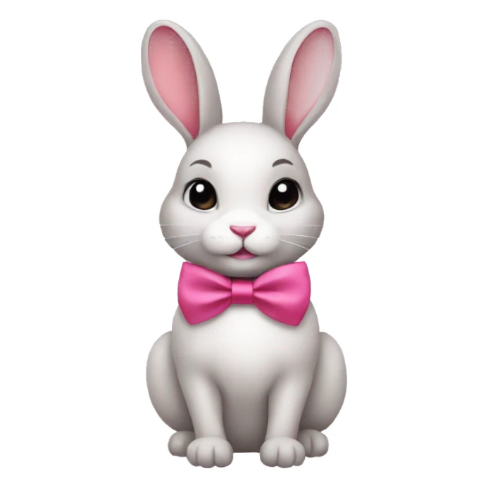  Rabbit with lipstick, eyeliner, and pink bow sticker