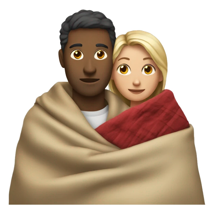 A woman covers a man with a blanket
 sticker
