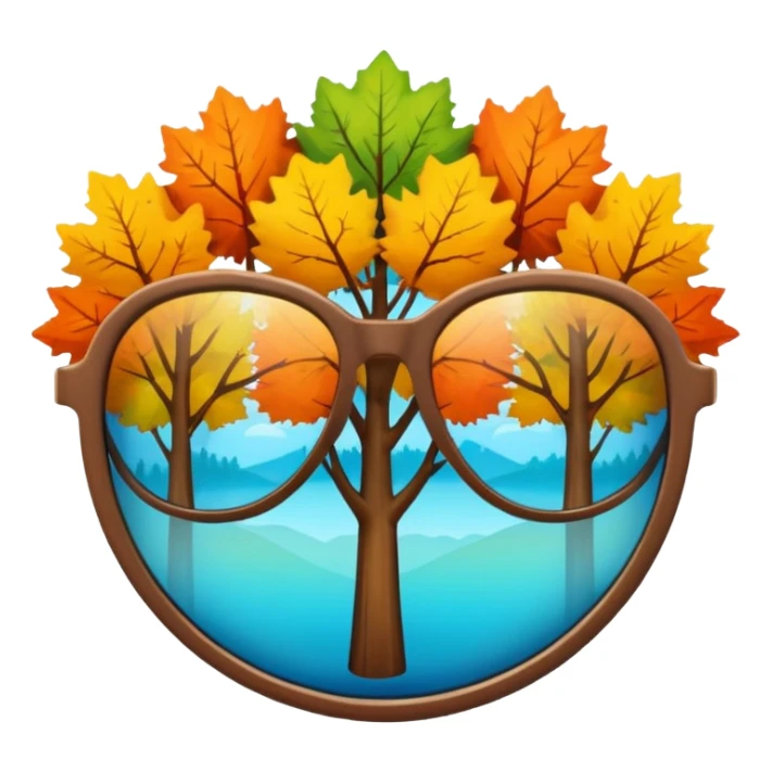 Reflection of autumn trees in sunglasses lens sticker