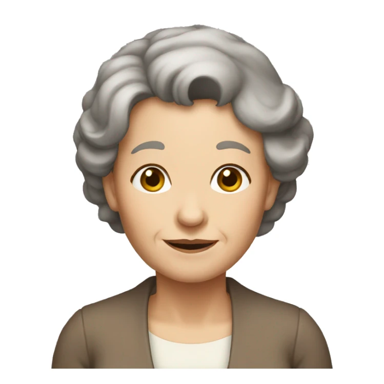 Old women with brown hair and g sticker