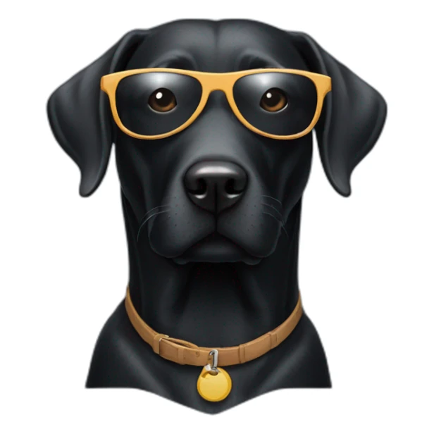 Black lab dog wearing sunglasses  sticker