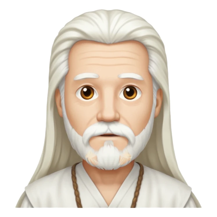 Dios, Hombre cabello largo blanco, barba blanca y tunica blanca sticker