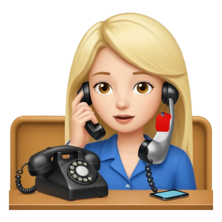 girl talking on telephone in her room sticker