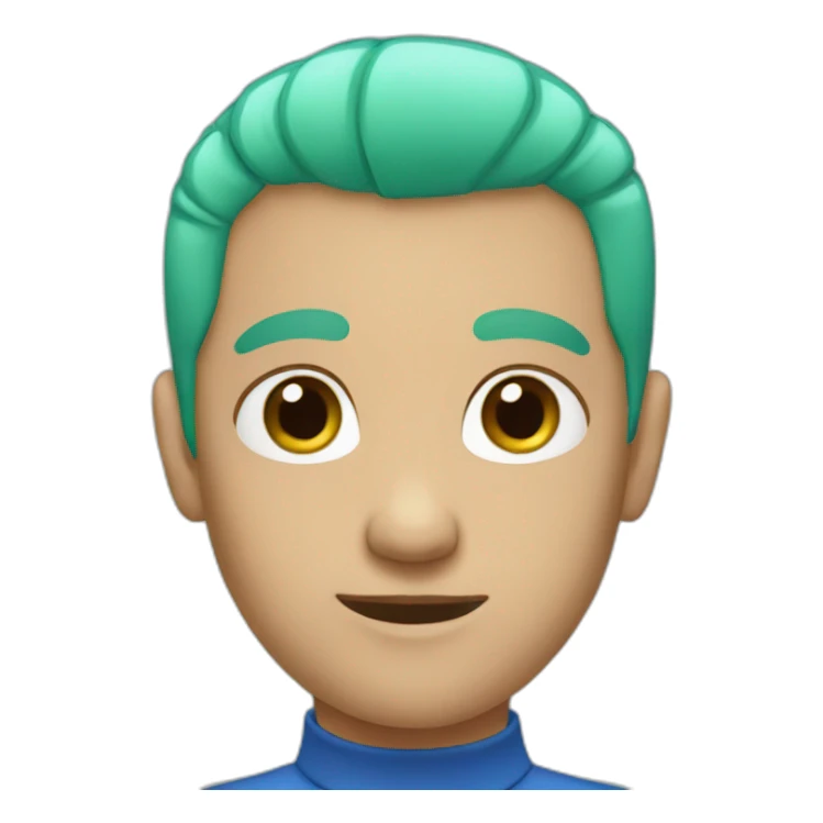 No hair green blue sticker